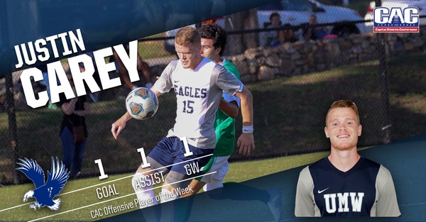 Justin Carey Named CAC Men's Soccer Offensive Player of the Week