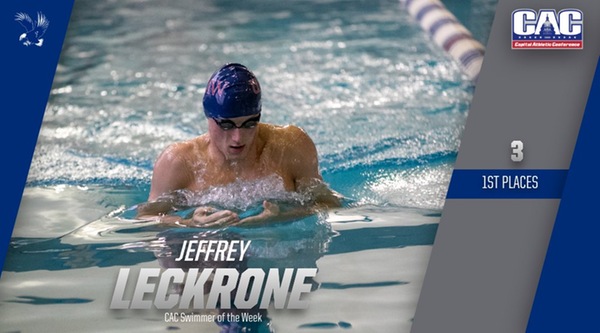 Jeffrey Leckrone Named CAC Men's Swimmer of the Week